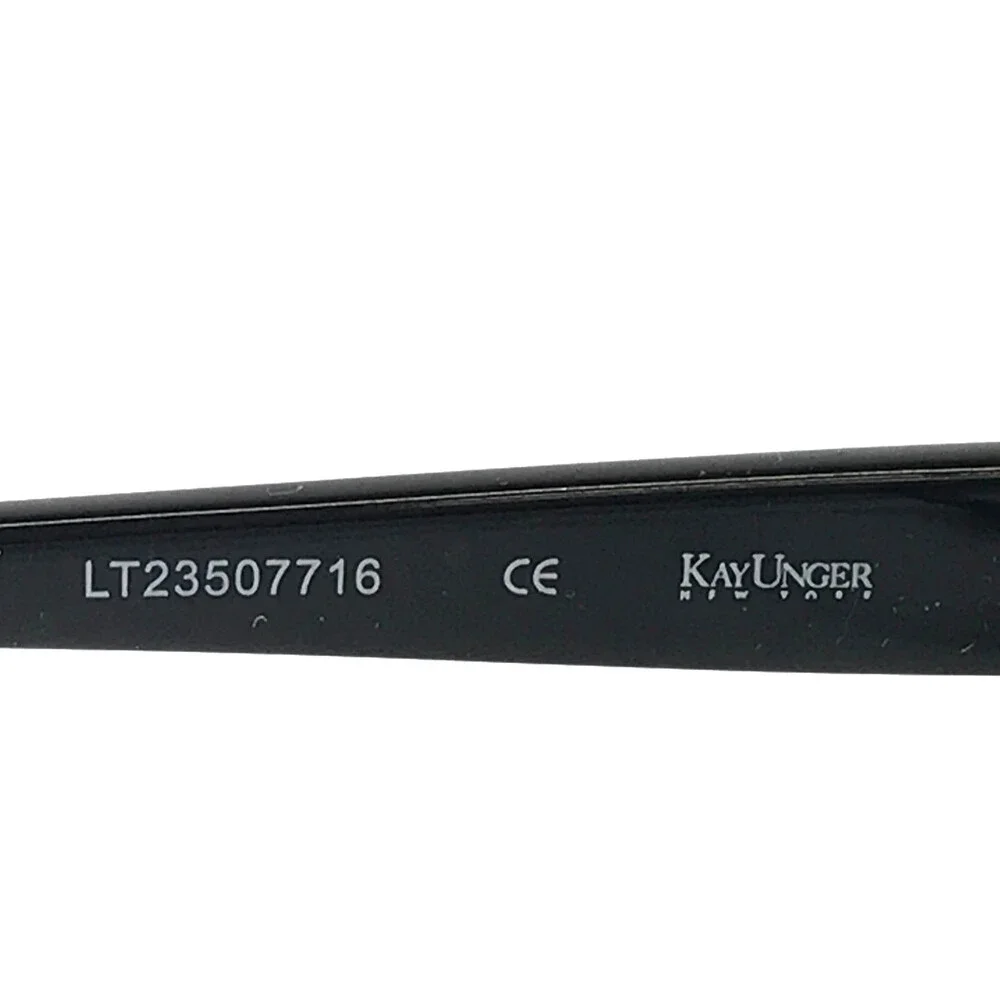 Kay Unger Eyeglasses Frames K147 BLK Shiny Black Cat Eye Full Rim 49-16-135